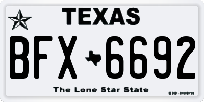 TX license plate BFX6692