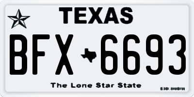 TX license plate BFX6693