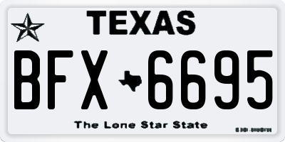 TX license plate BFX6695