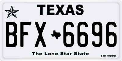 TX license plate BFX6696