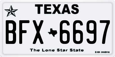 TX license plate BFX6697