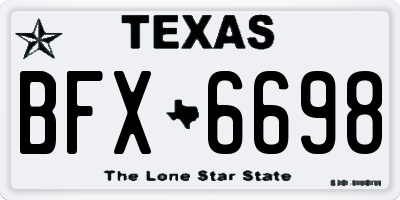 TX license plate BFX6698