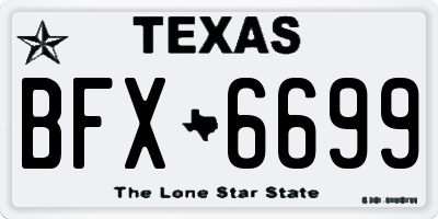 TX license plate BFX6699