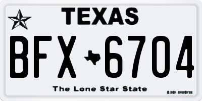 TX license plate BFX6704