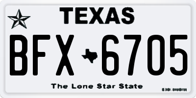 TX license plate BFX6705
