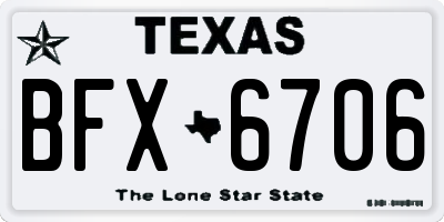TX license plate BFX6706