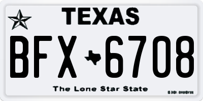 TX license plate BFX6708