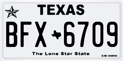 TX license plate BFX6709