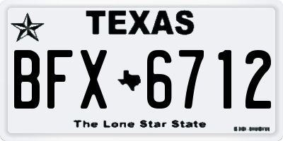 TX license plate BFX6712