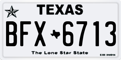 TX license plate BFX6713