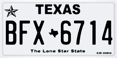 TX license plate BFX6714