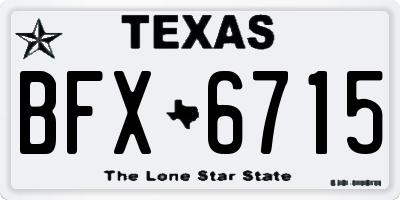 TX license plate BFX6715