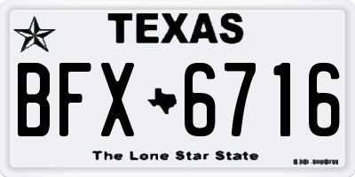 TX license plate BFX6716