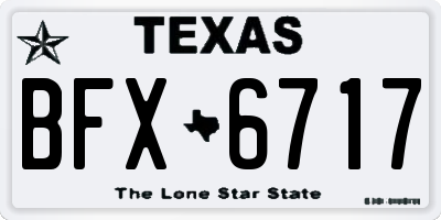 TX license plate BFX6717