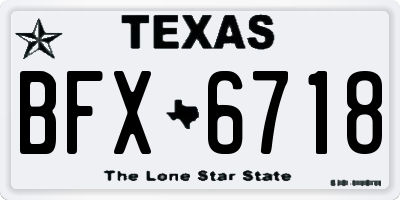 TX license plate BFX6718