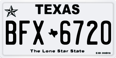 TX license plate BFX6720