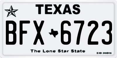 TX license plate BFX6723