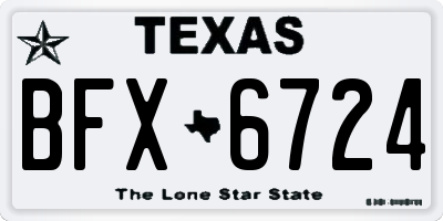 TX license plate BFX6724