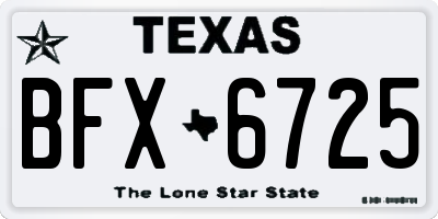 TX license plate BFX6725