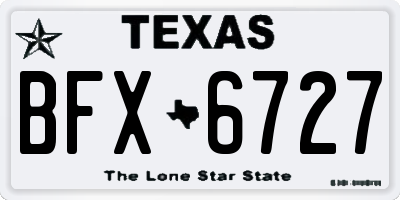 TX license plate BFX6727