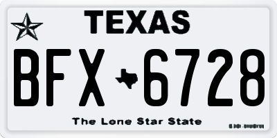 TX license plate BFX6728