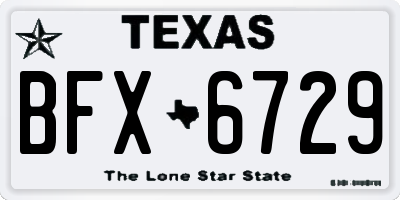 TX license plate BFX6729