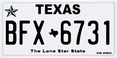 TX license plate BFX6731