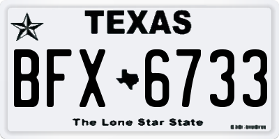 TX license plate BFX6733