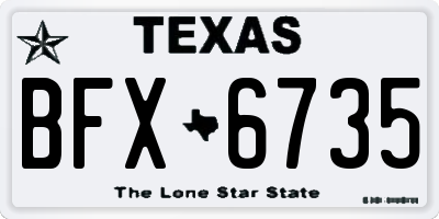 TX license plate BFX6735