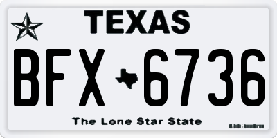 TX license plate BFX6736