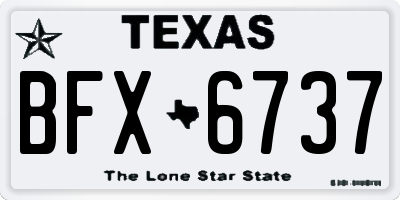 TX license plate BFX6737