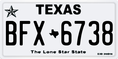 TX license plate BFX6738