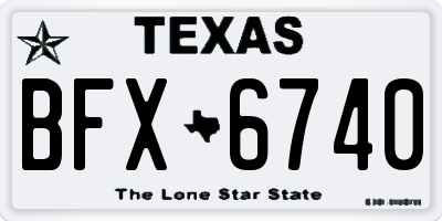 TX license plate BFX6740