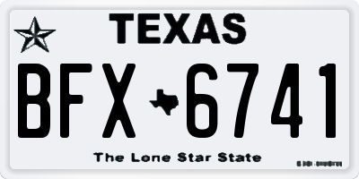 TX license plate BFX6741