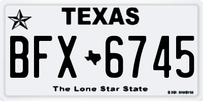 TX license plate BFX6745