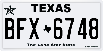 TX license plate BFX6748