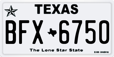 TX license plate BFX6750