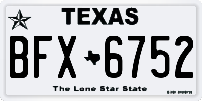 TX license plate BFX6752