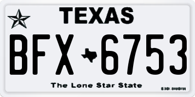 TX license plate BFX6753