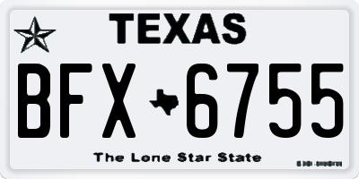 TX license plate BFX6755