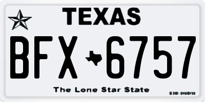 TX license plate BFX6757