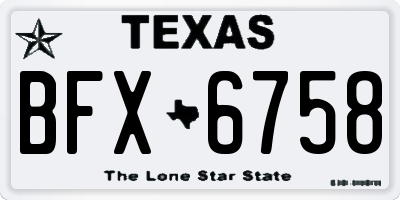 TX license plate BFX6758