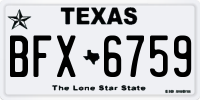 TX license plate BFX6759