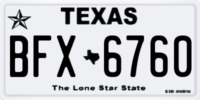 TX license plate BFX6760