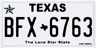 TX license plate BFX6763