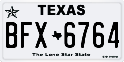 TX license plate BFX6764