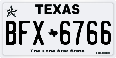 TX license plate BFX6766