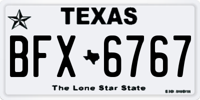 TX license plate BFX6767