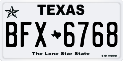 TX license plate BFX6768