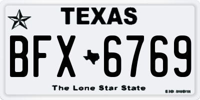 TX license plate BFX6769